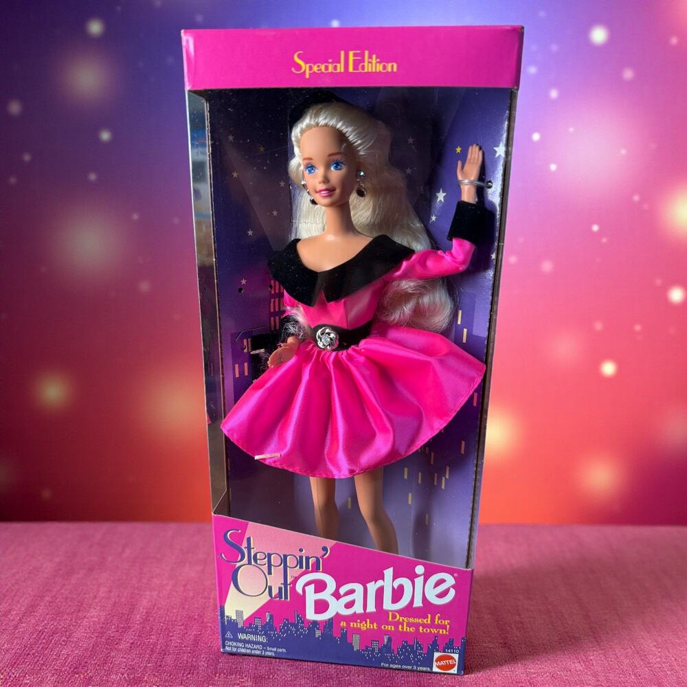 1995 Steppin' Out Barbie Doll in Pink Elegant Dress Special Edition Mattel 14110